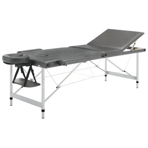 Masažni stol s 3 zone i aluminijskim okvirom antracit 186x68 cm - Antracit Cijena