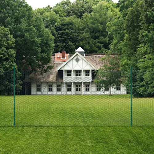 Žičana ograda sa stupovima čelična 25 x 1,5 m zelena - 1 25 m 1.5 m 50 mm Cijena