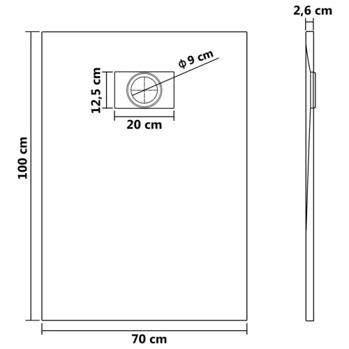 Kada za tuš SMC bijela 100 x 70 cm - Bijela 100 x 70 cm Cijena
