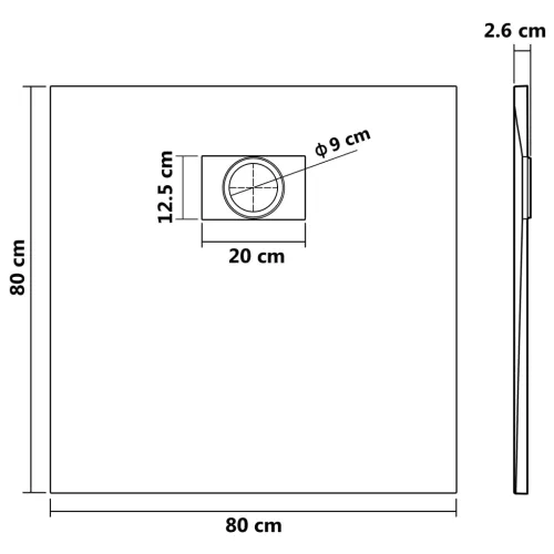 Kada za tuš SMC crna 80 x 80 cm - Crna 80 x 80 cm Cijena