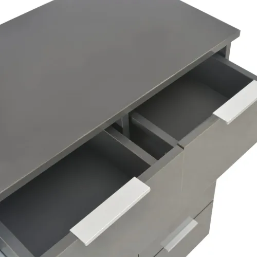 Komoda visoki sjaj siva 60 x 35 x 80 cm od konstruiranog drva - Siva 1 Cijena