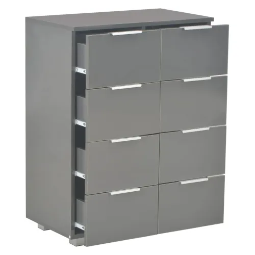 Komoda visoki sjaj siva 60 x 35 x 80 cm od konstruiranog drva - Siva 1 Cijena