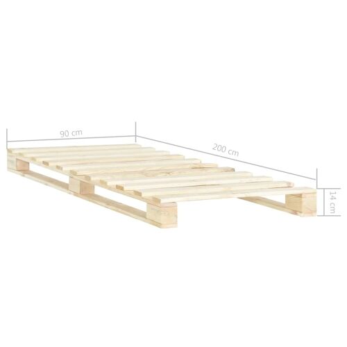 Okvir za krevet od paleta od masivne borovine 90 x 200 cm - Boja drva 90 x 200 cm Boja drva 90 x 200 cm Cijena