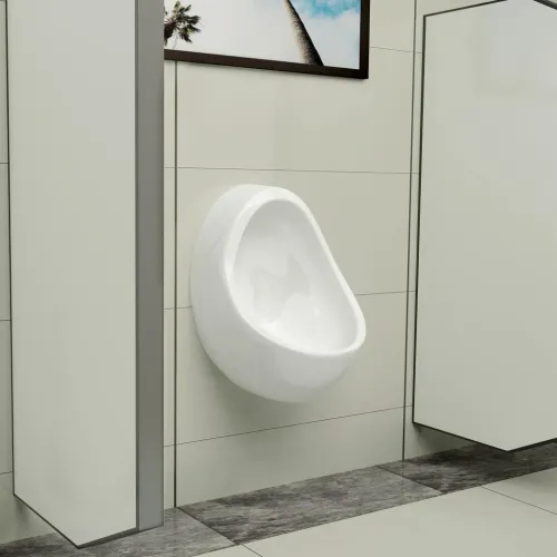 Zidni pisoar s ventilom za ispiranje keramički bijeli - Bijela jaje Cijena
