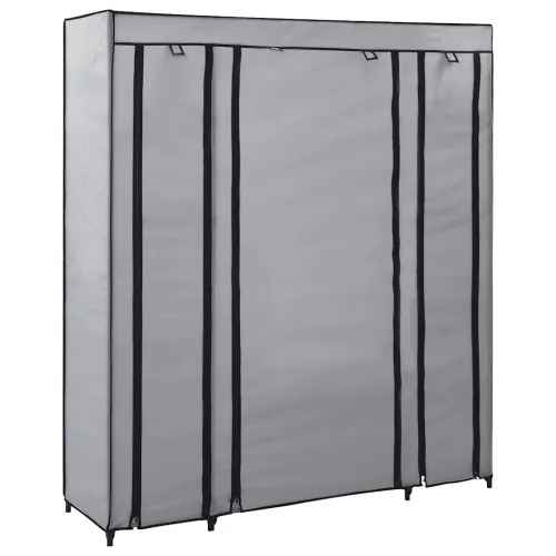 Ormar od tkanine s odjeljcima i šipkama sivi 150 x 45 x 176 cm - Siva 1 1 Cijena