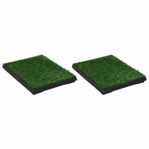 Toaleti za ljubimce s pladnjem i travom 2 kom zeleni 63x50x7 cm - 63 x 50 x 7 cm (2 kom) 1 Cijena
