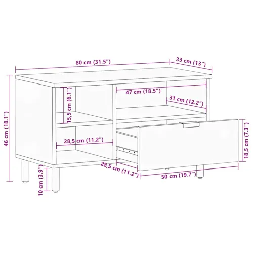 TV ormarić crni 80x33x46 cm od konstruiranog drva Cijena