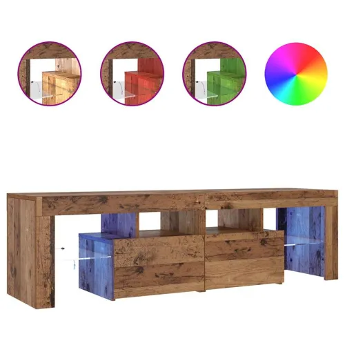 TV ormarić LED boja drva 140 x 36,5 x 40 cm konstruirano drvo - Staro drvo 1 Cijena