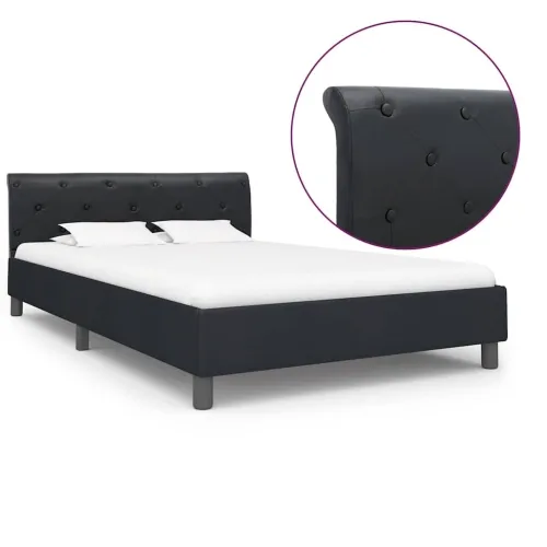 Okvir za krevet od umjetne kože crni 140 x 200 cm - Crna 140 x 200 cm Cijena