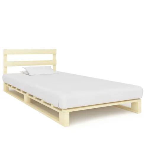 Okvir za krevet od paleta od masivne borovine 100 x 200 cm - Boja drva 100 x 200 cm Cijena