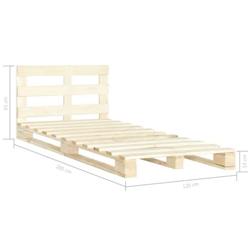 Okvir za krevet od paleta od masivne borovine 120 x 200 cm - Boja drva 120 x 200 cm Cijena