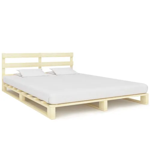 Okvir za krevet od paleta od masivne borovine 140 x 200 cm - Boja drva 140 x 200 cm Cijena