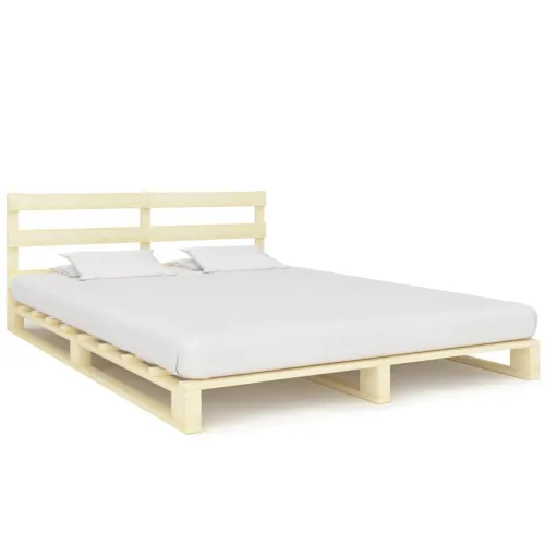 Okvir za krevet od paleta od masivne borovine 160 x 200 cm - Boja drva 160 x 200 cm Cijena