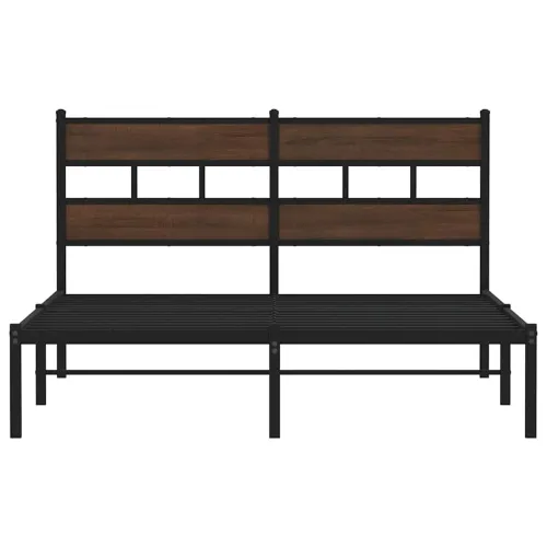 Okvir kreveta bez madraca s uzglavljem boja hrasta 140x200 cm - Smeđi hrast 140 x 200 cm s uzglavljem Cijena