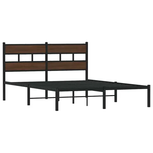 Okvir kreveta bez madraca s uzglavljem boja hrasta 140x200 cm - Smeđi hrast 140 x 200 cm s uzglavljem Cijena
