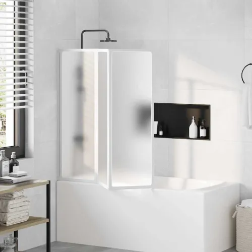 Pregrada za kadu s 3 sklopiva panela, 117 x 120 cm - Bijela 120 x 117 cm Matirano 120 x 117 cm Cijena