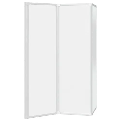 Sklopivi paravan za kadu  - Pregrada za kadu u 3 dijela 141 x 132 cm - 132 x 140 cm Bijela Matirano Cijena