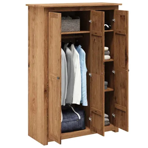 Ormar od borovine s 3 vrata 118x50x171,5 cm asortiman Panama - Smeđa 118 x 50 x 171.5 cm 1 1 Cijena