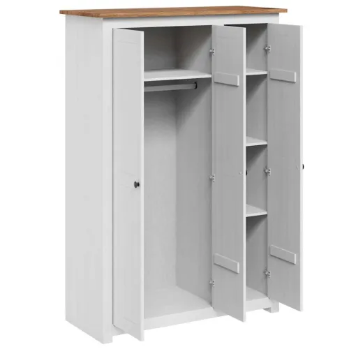Ormar od borovine s 3 vrata bijeli 118 x 50 x 171,5 cm Panama - Bijela 118 x 50 x 171.5 cm 1 1 Cijena