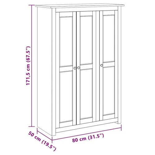 Ormar od borovine s 3 vrata bijeli 118 x 50 x 171,5 cm Panama - Bijela 118 x 50 x 171.5 cm 1 1 Cijena