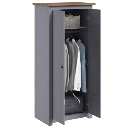 Ormar od masivne borovine sivi 80x50x171,5 cm asortiman Panama - Siva 80 x 50 x 171.5 cm 1 1 Cijena