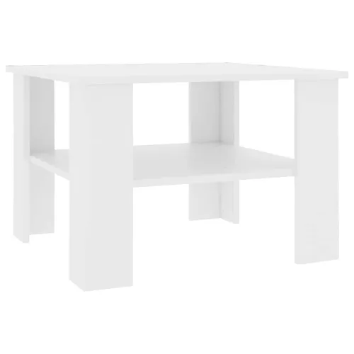 Stolić za kavu bijeli 60 x 60 x 42 cm od konstruiranog drva - Bijela Cijena