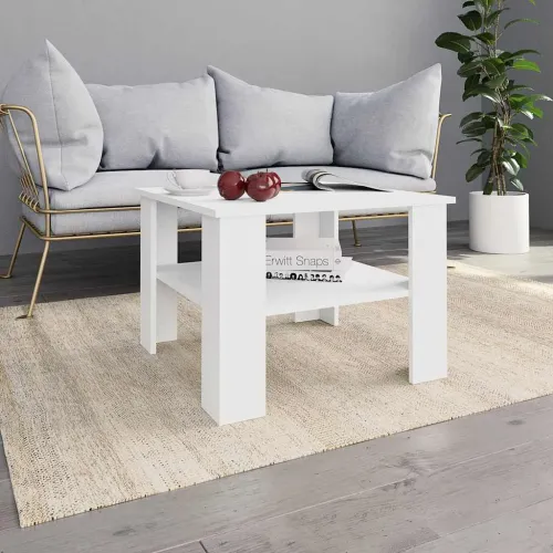 Stolić za kavu bijeli 60 x 60 x 42 cm od konstruiranog drva - Bijela Cijena