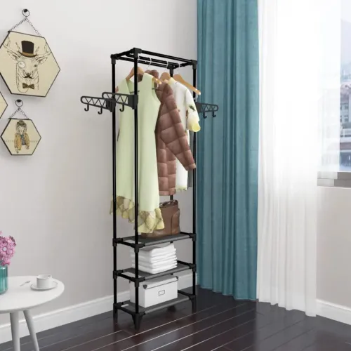 Stalak za odjeću čelik i netkana tkanina 55x28,5x175 cm crni Cijena