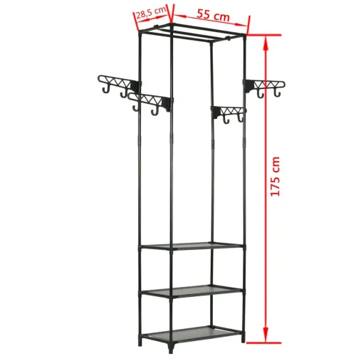 Stalak za odjeću čelik i netkana tkanina 55x28,5x175 cm crni Cijena