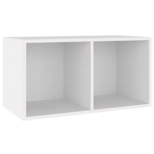 Stalak za ploče - Kutija za pohranu vinilnih ploča bijela 71 x 34 x 36 cm drvena - Bijela 1 Bijela Cijena