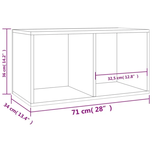 Stalak za ploče - Kutija za pohranu vinilnih ploča boja hrasta 71x34x36 cm drvena - sonoma hrast 1 Sonoma hrast Cijena