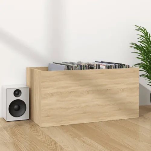 Stalak za ploče - Kutija za pohranu vinilnih ploča boja hrasta 71x34x36 cm drvena - sonoma hrast 1 Sonoma hrast Cijena