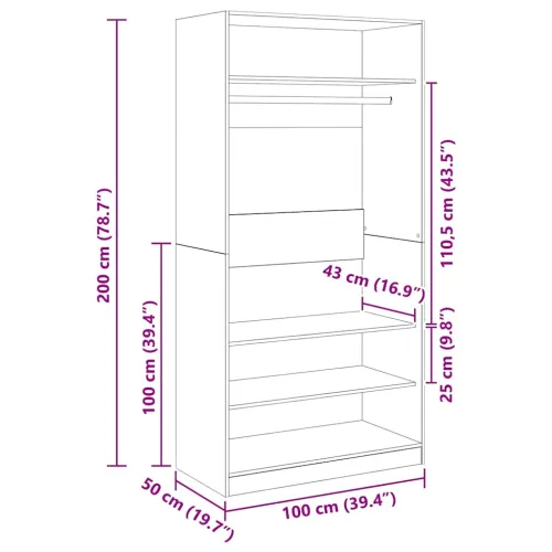 Ormar boja hrasta sonome 100 x 50 x 200 cm konstruirano drvo - sonoma hrast 100 x 50 x 200 cm 1 1 Cijena