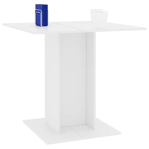 Blagovaonski stol bijeli 80 x 80 x 75 cm od konstruiranog drva - Bijela 1 Cijena