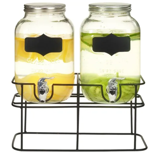 Dozatori za piće sa stalkom 2 kom 2 x 4 L stakleni  Cijena