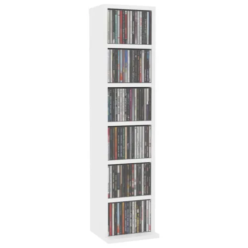 CD stalak – Ormarić za CD-ove bijeli 21 x 20 x 88 cm od konstruiranog drva - Bijela Cijena
