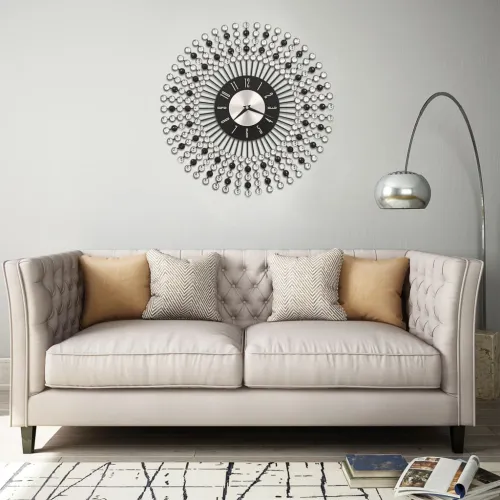 Zidni sat metalni 43 cm crni - Crna 43 cm Cijena