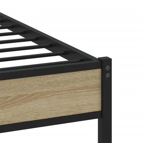Metalni okvir kreveta bez madraca boja hrasta sonome 90x190 cm - sonoma hrast 90 x 190 cm s uzglavljem i dvostrukim niskim podno Cijena