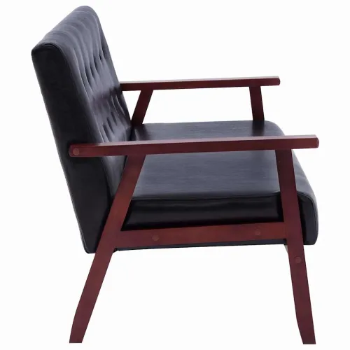 3-dijelni set sofa od umjetne kože crni - Crna 3 1-sjedalo + dvosjed + trosjed Cijena