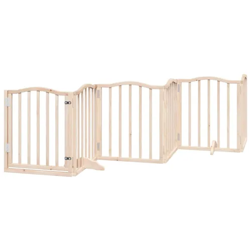 Vrata za pse s vratašcima 12 panela sklopiva 600 cm drvo topole - Prirodna 50 x 60 x 2 cm 12 Cijena