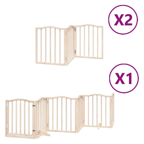Vrata za pse s vratašcima 12 panela sklopiva 600 cm drvo topole - Prirodna 50 x 60 x 2 cm 12 Cijena