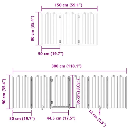 Vrata za pse s vratašcima 15 panela sklopiva 750 cm drvo topole - Prirodna 50 x 90 x 2 cm 15 Cijena