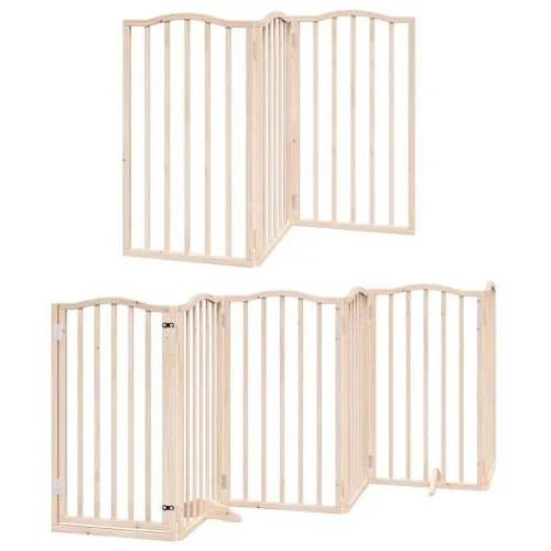 Vrata za pse s vratašcima 15 panela sklopiva 750 cm drvo topole - Prirodna 50 x 90 x 2 cm 15 Cijena
