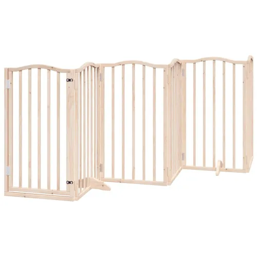 Vrata za pse s vratašcima 15 panela sklopiva 750 cm drvo topole - Prirodna 50 x 90 x 2 cm 15 Cijena