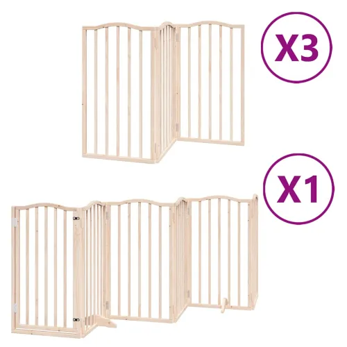 Vrata za pse s vratašcima 15 panela sklopiva 750 cm drvo topole - Prirodna 50 x 90 x 2 cm 15 Cijena