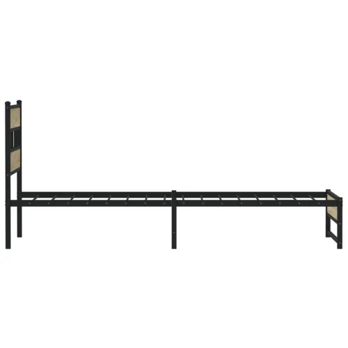 Metalni okvir kreveta bez madraca boja hrasta sonome 80x200 cm - sonoma hrast 80 x 200 cm s uzglavljem i dvostrukim niskim podno Cijena
