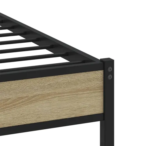 Metalni okvir kreveta bez madraca boja hrasta sonome 107x203 cm - sonoma hrast 107 x 203 cm s uzglavljem i dvostrukim niskim pod Cijena