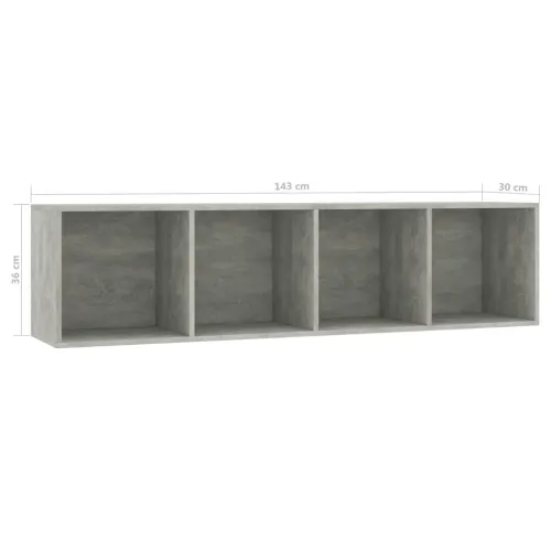 Ormarić za knjige/TV siva boja betona 143 x 30 x 36 cm - Beton siva Cijena