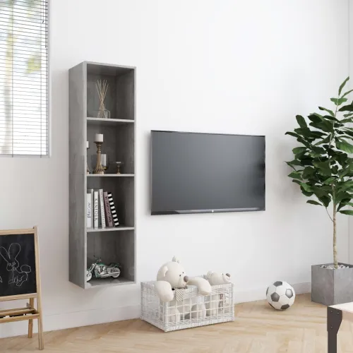 Ormarić za knjige/TV siva boja betona 143 x 30 x 36 cm - Beton siva Cijena