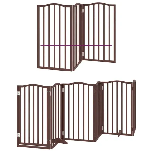Vrata za pse s vratašcima 9 panela sklopiva 450 cm drvo topole - Smeđa 50 x 90 x 2 cm 9 Cijena